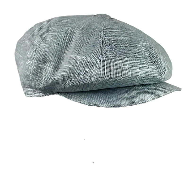 Aviñon Gray Linen Newsboy Cap