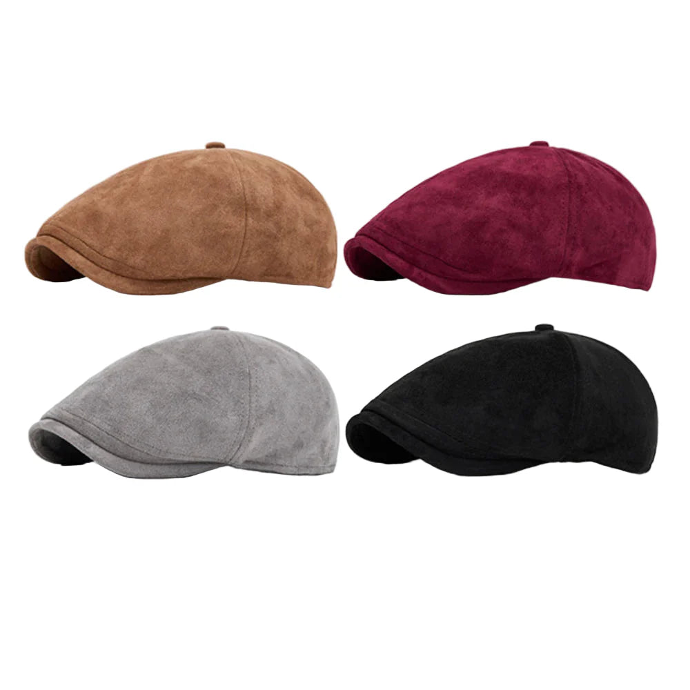 Delacroix Retro Suede Newsboy Cap