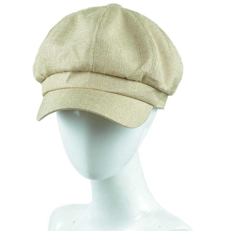 Genova Plain Linen Newsboy Cap