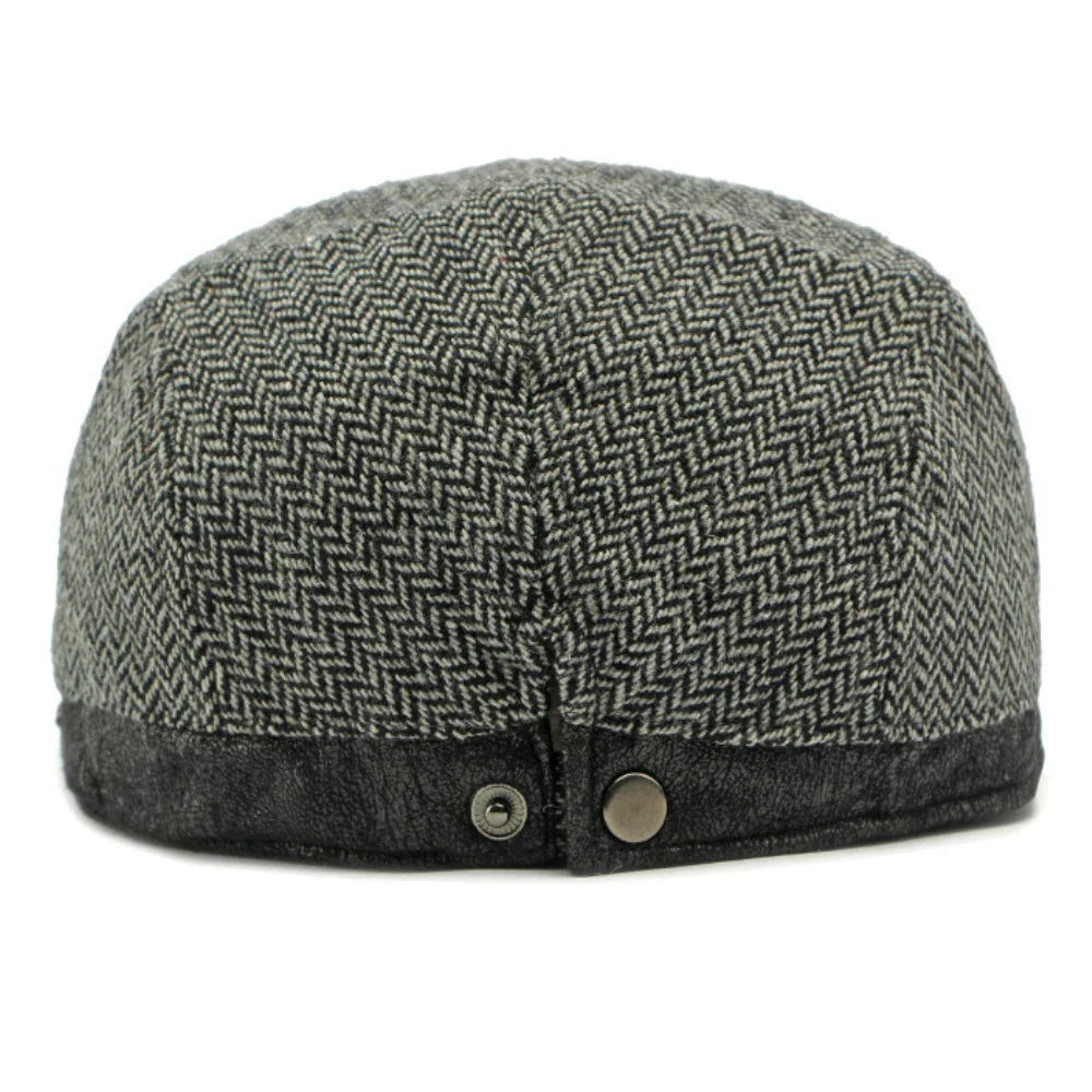 Leyton Herringbone Flat Cap