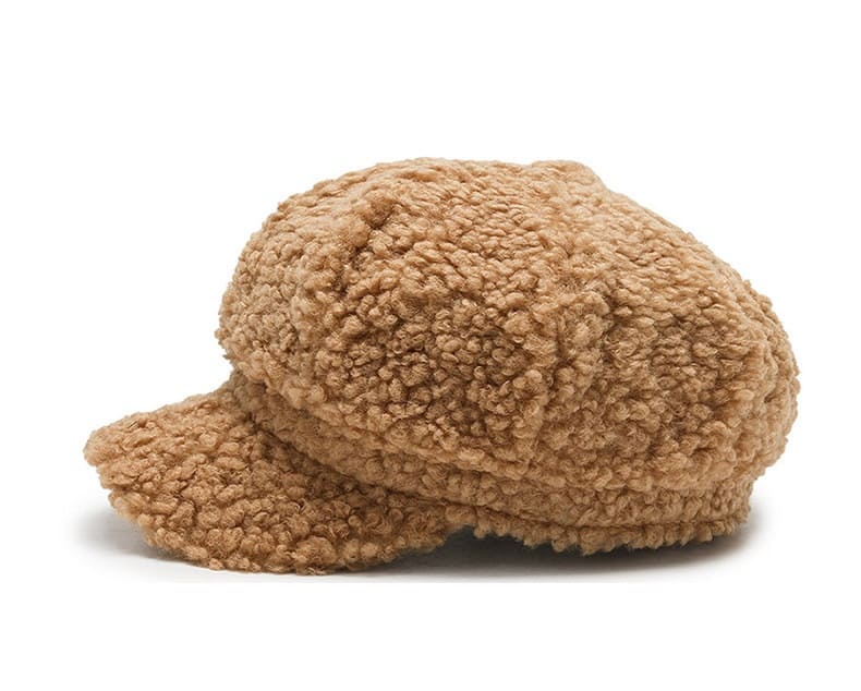 Women Winter Furry Newsboy Cap