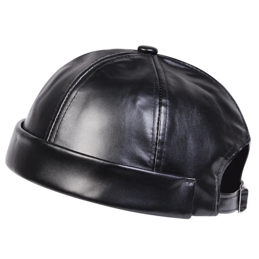 Auckland Leather Brimless Docker Cap
