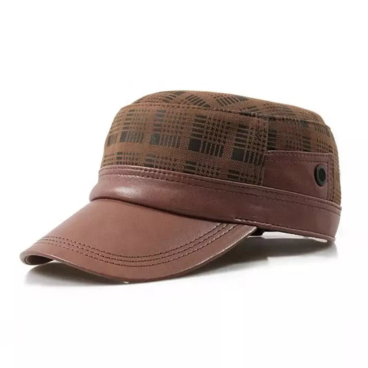Austen Retro Genuine Leather Army Cap