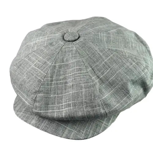 Aviñon Gray Linen Newsboy Cap
