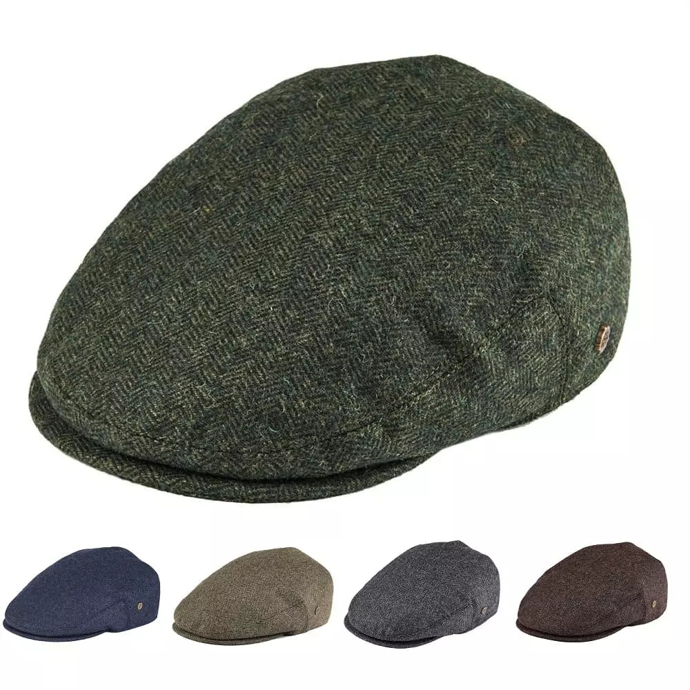 Birmingham Herringbone Wool Flat Cap