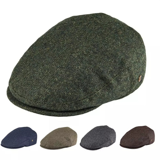 Birmingham Herringbone Wool Flat Cap