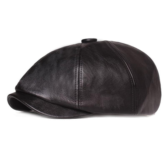 Blackpool Leather Newsboy Cap