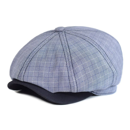 Brampton Plaid Cotton Newsboy Cap