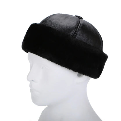 Brest Winter Genuine Leather Docker Cap