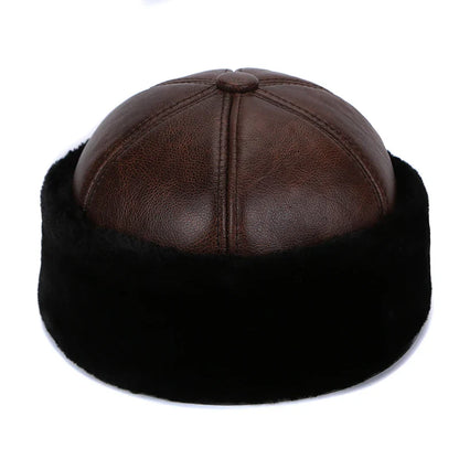 Brest Winter Genuine Leather Docker Cap