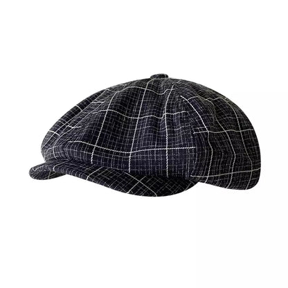 Cardigan Plaid Newsboy Cap