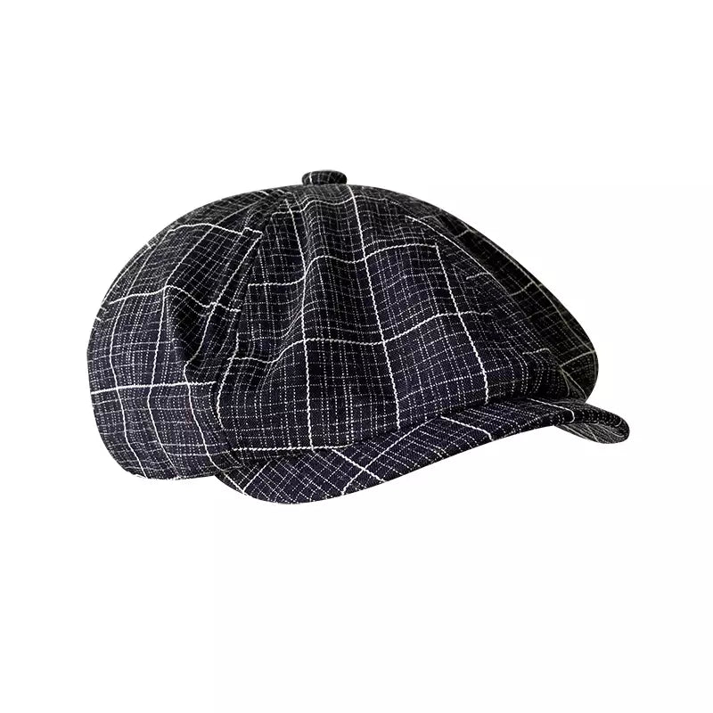 Cardigan Plaid Newsboy Cap