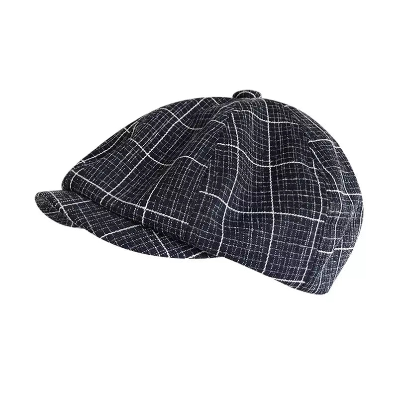 Cardigan Plaid Newsboy Cap