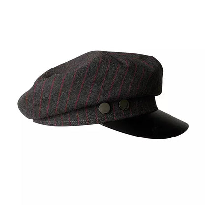 Glencoe Striped Leather Sailor Cap