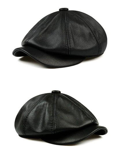 newsie-bakerboy-paperboy-cabbie-hat-pure-authentic-leather-cowhide