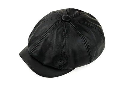 newsie-bakerboy-paperboy-cabbie-hat-pure-authentic-leather-cowhide