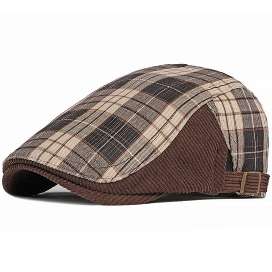 Leroy Tartan Corduroy Flat Cap