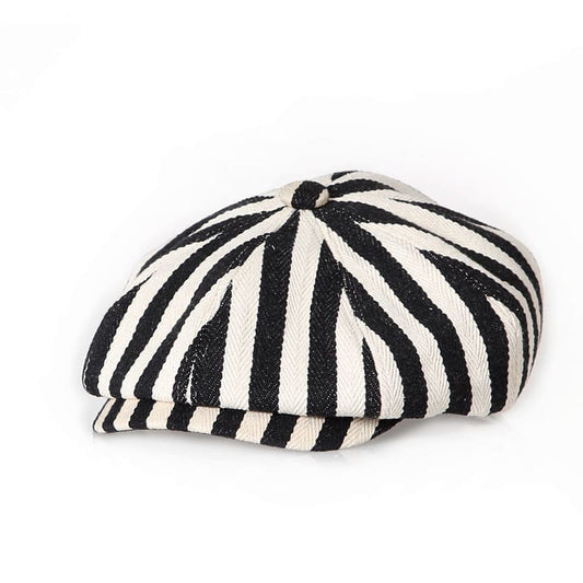 Marbella Striped Newsboy Cap