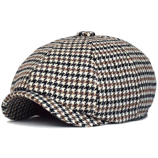 NH Houndstooth Wool Newsboy Cap