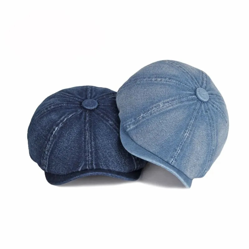 P&L Denim Newsboy Cap