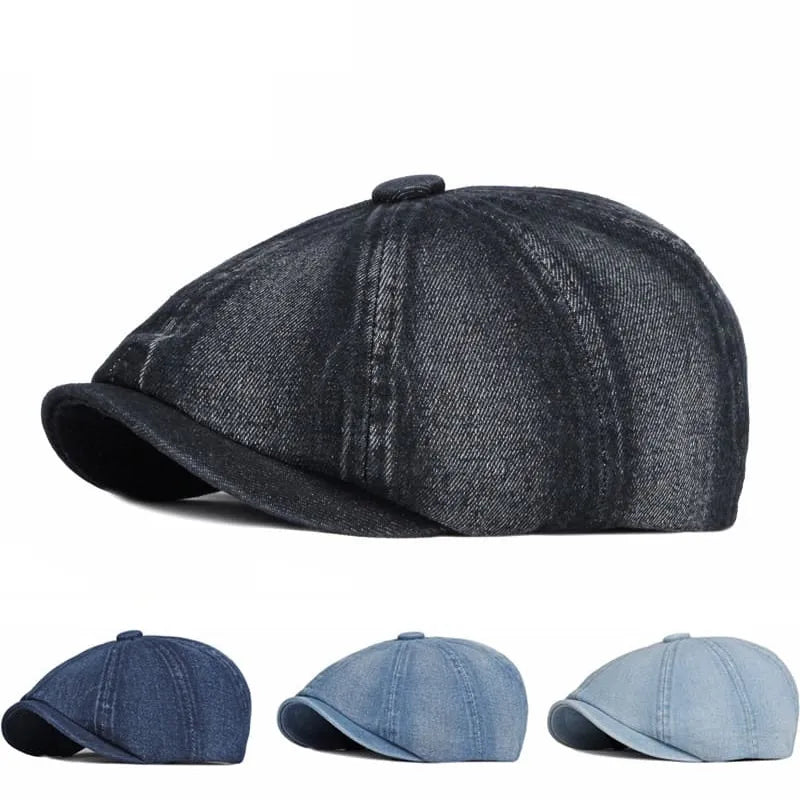 P&L Denim Newsboy Cap