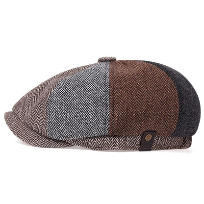 Shelby Herringbone Newsboy Cap