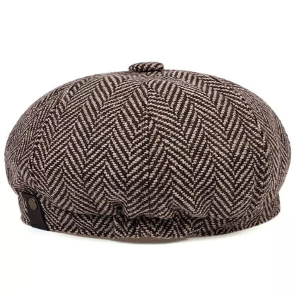 Shelby Herringbone Newsboy Cap