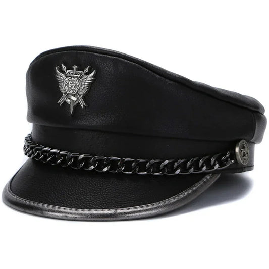 The Royal Shield Genuine Leather Sailor Cap